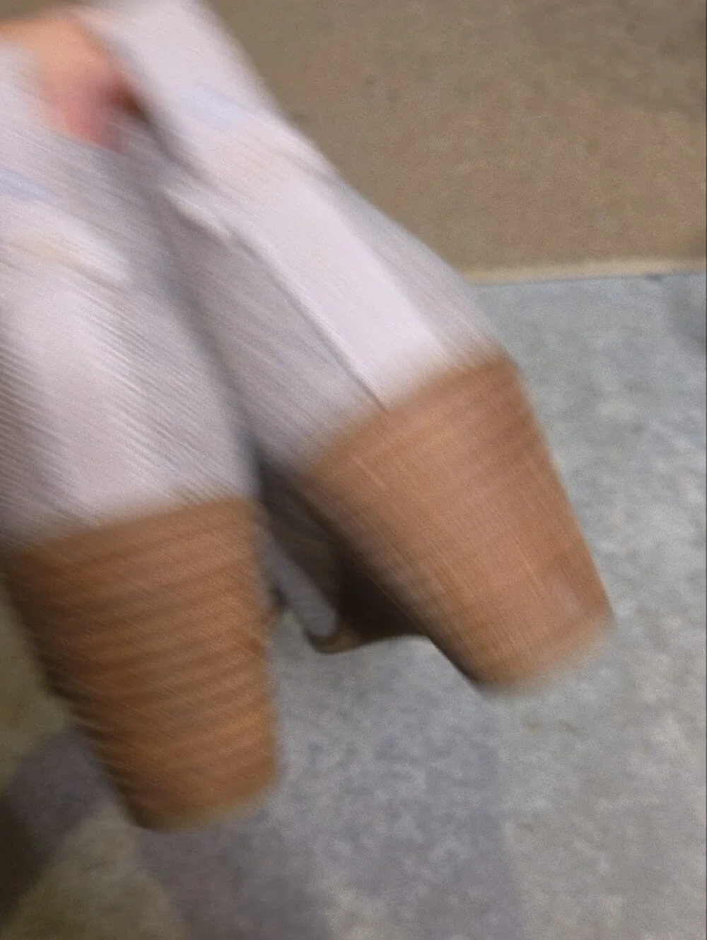TOMS Taupe Fabric Wedge Booties
